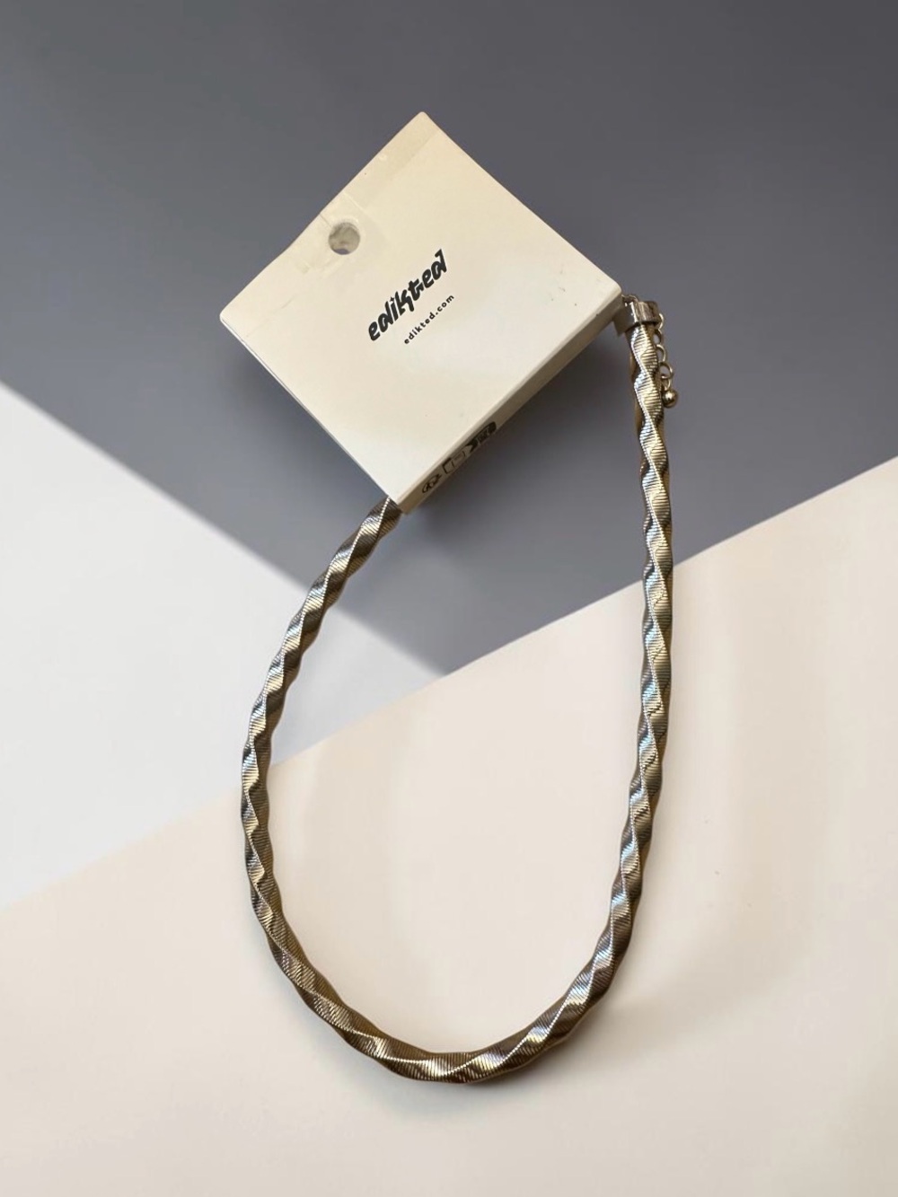 Edikted Silver Twisted Necklace